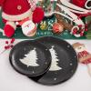 imageWDF 50 Pieces Plastic Christmas Plates  Red and White Plastic Plates with Christmas Tree include 25 Dinner Plates 25 Salad Plates  Red White Party Plastic Plates for Christmas WinterBlack Silver  Christmas Tree