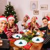imageWDF 50 Pieces Plastic Christmas Plates  Red and White Plastic Plates with Christmas Tree include 25 Dinner Plates 25 Salad Plates  Red White Party Plastic Plates for Christmas WinterGreen White  Christmas Tree