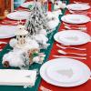 imageWDF 50 Pieces Plastic Christmas Plates  Red and White Plastic Plates with Christmas Tree include 25 Dinner Plates 25 Salad Plates  Red White Party Plastic Plates for Christmas WinterSilver  Christmas Tree