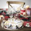 imageWDF 50 Pieces Plastic Christmas Plates  Red and White Plastic Plates with Christmas Tree include 25 Dinner Plates 25 Salad Plates  Red White Party Plastic Plates for Christmas WinterBlack Gold  Christmas Tree