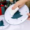 imageWDF 50 Pieces Plastic Christmas Plates  Red and White Plastic Plates with Christmas Tree include 25 Dinner Plates 25 Salad Plates  Red White Party Plastic Plates for Christmas WinterGreen White  Christmas Tree