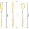 imageWDF 90Pieces Gold Plastic SilverwareGold Plastic Cutlery with White Handle Heavy Duty Thanksgiving Christmas Silverware Include 30Forks 30 Spoons 30 Knives for PartiesGold Glitter