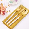 imageWDF 90Pieces Gold Plastic SilverwareGold Plastic Cutlery with White Handle Heavy Duty Thanksgiving Christmas Silverware Include 30Forks 30 Spoons 30 Knives for PartiesGold