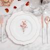 imageWDF 90Pieces Gold Plastic SilverwareGold Plastic Cutlery with White Handle Heavy Duty Thanksgiving Christmas Silverware Include 30Forks 30 Spoons 30 Knives for PartiesRose Gold