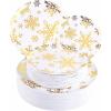 imageWDF 50 Pieces Plastic Christmas Plates  Red and White Plastic Plates with Christmas Tree include 25 Dinner Plates 25 Salad Plates  Red White Party Plastic Plates for Christmas WinterGold  Christmas snowflakes