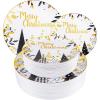 imageWDF 50 Pieces Plastic Christmas Plates  Red and White Plastic Plates with Christmas Tree include 25 Dinner Plates 25 Salad Plates  Red White Party Plastic Plates for Christmas WinterBlack Gold  Christmas Tree