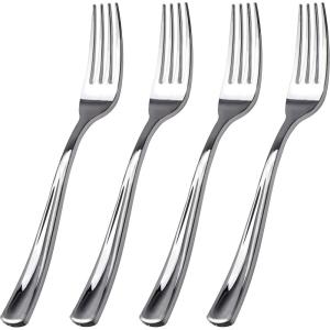 imageWDF 100 Pack Christmas Plastic Spoons  69 Inch Heavy Duty Red Disposable Plastic Spoons Modern Red Disposable Spoons Perfect for ChristmasSilver