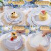 imageWDF 100PCS Green Plates Disposable  Heavy Duty Christmas Plates  50 Guests Green Plastic Plate for PartyChristmasBlue and Gold