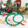 imageWDF 100PCS Green Plates Disposable  Heavy Duty Christmas Plates  50 Guests Green Plastic Plate for PartyChristmasGreen