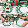 imageWDF 100PCS Green Plates Disposable  Heavy Duty Christmas Plates  50 Guests Green Plastic Plate for PartyChristmasGreen