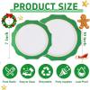 imageWDF 100PCS Green Plates Disposable  Heavy Duty Christmas Plates  50 Guests Green Plastic Plate for PartyChristmasGreen