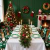 imageWDF 100PCS Green Plates Disposable  Heavy Duty Christmas Plates  50 Guests Green Plastic Plate for PartyChristmasGreen