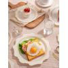 imageWDF 100PCS Green Plates Disposable  Heavy Duty Christmas Plates  50 Guests Green Plastic Plate for PartyChristmasIvory