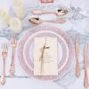 imageWDF 100PCS Green Plates Disposable  Heavy Duty Christmas Plates  50 Guests Green Plastic Plate for PartyChristmasRose Gold