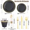 image:image175PCS Purple Plates Disposable  Lavender Plastic Plates 25Guests Plastic Dinnerware with Rolled Napkins for BirthdaySpringBaby ShowerEasterBlack  Modern