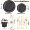 image:image175PCS Purple Plates Disposable  Lavender Plastic Plates 25Guests Plastic Dinnerware with Rolled Napkins for BirthdaySpringBaby ShowerEasterBlack  Modern