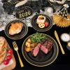 image:image175PCS Purple Plates Disposable  Lavender Plastic Plates 25Guests Plastic Dinnerware with Rolled Napkins for BirthdaySpringBaby ShowerEasterBlack and Gold