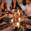 image:image175PCS Purple Plates Disposable  Lavender Plastic Plates 25Guests Plastic Dinnerware with Rolled Napkins for BirthdaySpringBaby ShowerEasterBlack and Gold