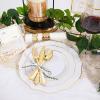 image:image175PCS Purple Plates Disposable  Lavender Plastic Plates 25Guests Plastic Dinnerware with Rolled Napkins for BirthdaySpringBaby ShowerEasterGold Modern