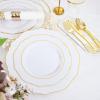 image:image175PCS Purple Plates Disposable  Lavender Plastic Plates 25Guests Plastic Dinnerware with Rolled Napkins for BirthdaySpringBaby ShowerEasterGold Modern
