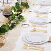 image:image175PCS Purple Plates Disposable  Lavender Plastic Plates 25Guests Plastic Dinnerware with Rolled Napkins for BirthdaySpringBaby ShowerEasterGold Modern