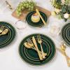 image:image175PCS Purple Plates Disposable  Lavender Plastic Plates 25Guests Plastic Dinnerware with Rolled Napkins for BirthdaySpringBaby ShowerEasterGreen