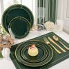 image:image175PCS Purple Plates Disposable  Lavender Plastic Plates 25Guests Plastic Dinnerware with Rolled Napkins for BirthdaySpringBaby ShowerEasterGreen