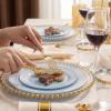 image:image175PCS Purple Plates Disposable  Lavender Plastic Plates 25Guests Plastic Dinnerware with Rolled Napkins for BirthdaySpringBaby ShowerEasterLight Blue