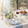image:image175PCS Purple Plates Disposable  Lavender Plastic Plates 25Guests Plastic Dinnerware with Rolled Napkins for BirthdaySpringBaby ShowerEasterLight Blue