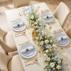 image:image175PCS Purple Plates Disposable  Lavender Plastic Plates 25Guests Plastic Dinnerware with Rolled Napkins for BirthdaySpringBaby ShowerEasterLight Blue