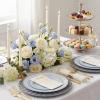 image:image175PCS Purple Plates Disposable  Lavender Plastic Plates 25Guests Plastic Dinnerware with Rolled Napkins for BirthdaySpringBaby ShowerEasterLight Blue