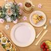 image:image175PCS Purple Plates Disposable  Lavender Plastic Plates 25Guests Plastic Dinnerware with Rolled Napkins for BirthdaySpringBaby ShowerEasterPink