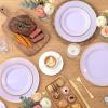 image:image175PCS Purple Plates Disposable  Lavender Plastic Plates 25Guests Plastic Dinnerware with Rolled Napkins for BirthdaySpringBaby ShowerEasterPurple