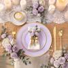 image:image175PCS Purple Plates Disposable  Lavender Plastic Plates 25Guests Plastic Dinnerware with Rolled Napkins for BirthdaySpringBaby ShowerEasterPurple
