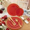 image:image175PCS Purple Plates Disposable  Lavender Plastic Plates 25Guests Plastic Dinnerware with Rolled Napkins for BirthdaySpringBaby ShowerEasterRed
