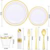 image:image175PCS Purple Plates Disposable  Lavender Plastic Plates 25Guests Plastic Dinnerware with Rolled Napkins for BirthdaySpringBaby ShowerEasterWhite and Gold