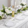 image:image175PCS Purple Plates Disposable  Lavender Plastic Plates 25Guests Plastic Dinnerware with Rolled Napkins for BirthdaySpringBaby ShowerEasterWhite and Silver