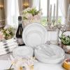 image:image175PCS Purple Plates Disposable  Lavender Plastic Plates 25Guests Plastic Dinnerware with Rolled Napkins for BirthdaySpringBaby ShowerEasterWhite and Silver
