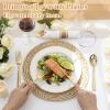 image:image175PCS Purple Plates Disposable  Lavender Plastic Plates 25Guests Plastic Dinnerware with Rolled Napkins for BirthdaySpringBaby ShowerEasterWhite and Gold