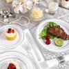 image:image175PCS Purple Plates Disposable  Lavender Plastic Plates 25Guests Plastic Dinnerware with Rolled Napkins for BirthdaySpringBaby ShowerEasterWhite and Silver