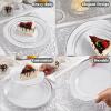 image:image175PCS Purple Plates Disposable  Lavender Plastic Plates 25Guests Plastic Dinnerware with Rolled Napkins for BirthdaySpringBaby ShowerEasterWhite and Silver