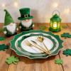 image:imageWDF 100PCS Mint Green Plastic Plates  Green Easter Plates Disposable  Heavy Duty Scalloped Plastic Plate for PartiesWeddingEasterSpringGreen