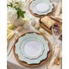 image:imageWDF 100PCS Mint Green Plastic Plates  Green Easter Plates Disposable  Heavy Duty Scalloped Plastic Plate for PartiesWeddingEasterSpringMint Green