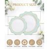 image:imageWDF 100PCS Mint Green Plastic Plates  Green Easter Plates Disposable  Heavy Duty Scalloped Plastic Plate for PartiesWeddingEasterSpringMint Green