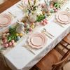 image:imageWDF 100PCS Mint Green Plastic Plates  Green Easter Plates Disposable  Heavy Duty Scalloped Plastic Plate for PartiesWeddingEasterSpringPink and Gold