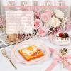 image:imageWDF 100PCS Mint Green Plastic Plates  Green Easter Plates Disposable  Heavy Duty Scalloped Plastic Plate for PartiesWeddingEasterSpringPink and Gold