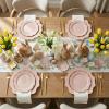 image:imageWDF 100PCS Mint Green Plastic Plates  Green Easter Plates Disposable  Heavy Duty Scalloped Plastic Plate for PartiesWeddingEasterSpringPink and Gold