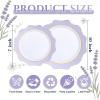 image:imageWDF 100PCS Mint Green Plastic Plates  Green Easter Plates Disposable  Heavy Duty Scalloped Plastic Plate for PartiesWeddingEasterSpringPurple