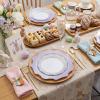 image:imageWDF 100PCS Mint Green Plastic Plates  Green Easter Plates Disposable  Heavy Duty Scalloped Plastic Plate for PartiesWeddingEasterSpringPurple