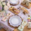 image:imageWDF 100PCS Mint Green Plastic Plates  Green Easter Plates Disposable  Heavy Duty Scalloped Plastic Plate for PartiesWeddingEasterSpringPurple